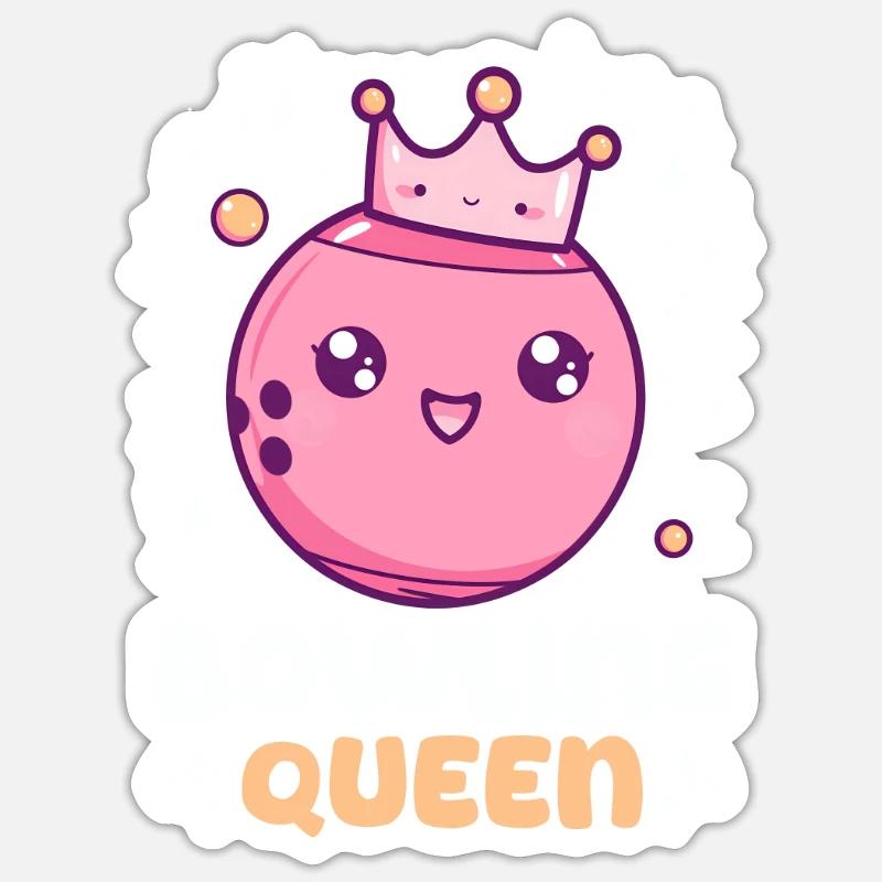 Bowling Bowling Queen - Sticker taille S (10 x 10 cm) - blanc mat