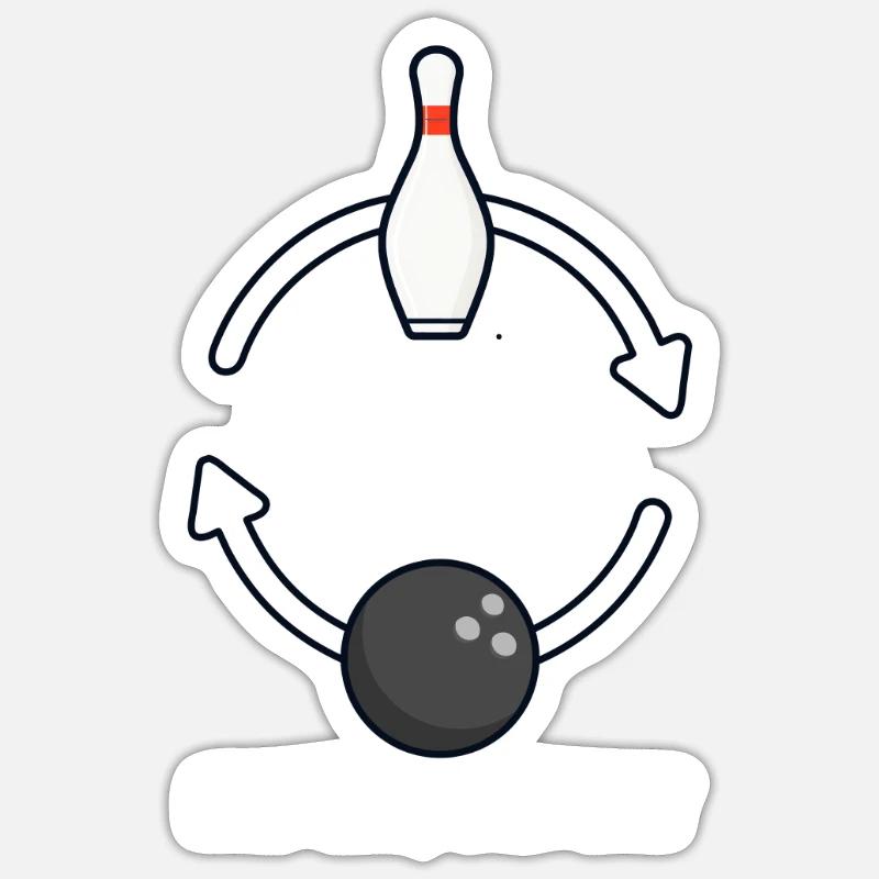 Bowling Strike, répéter, répéter - Sticker taille S (10 x 10 cm) - blanc mat