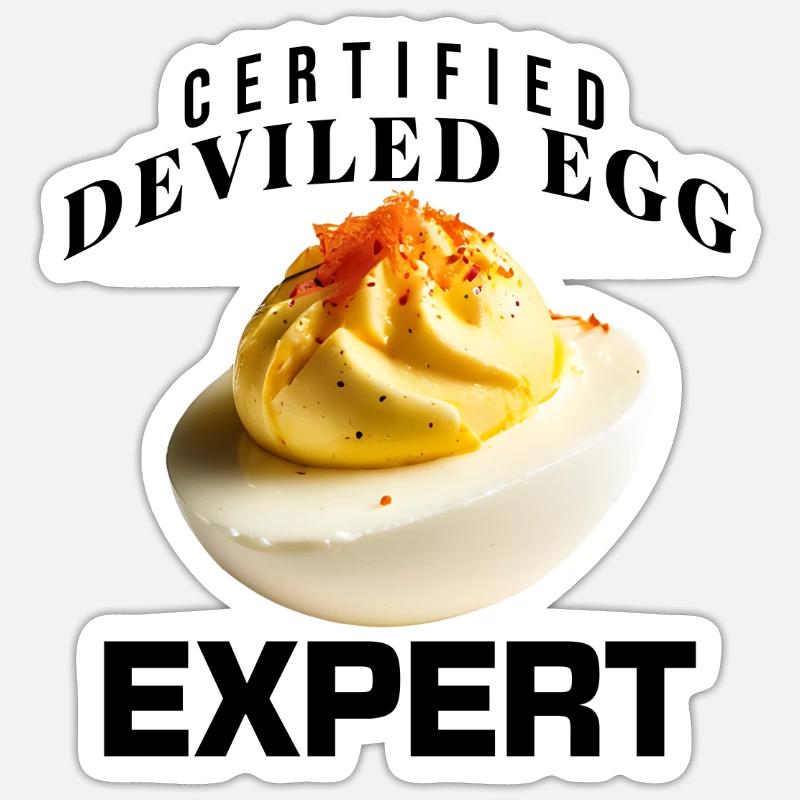 Zertifizierter Deviled Egg Expert Lustiges Ernteda Sticker Größe S (10 x 10 cm)