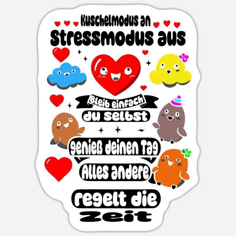 Mode câlin activé – mode stress désactivé Sticker taille S (10 x 10 cm)