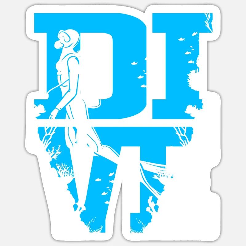 Dive - Sticker size S (10 x 10 cm) - white matte