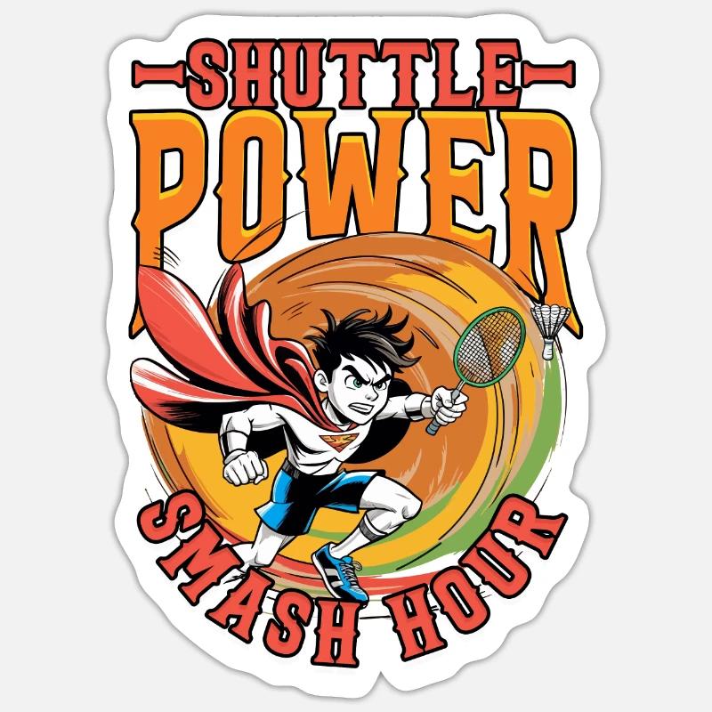 Bádminton Shuttle power smash hour Pegatina