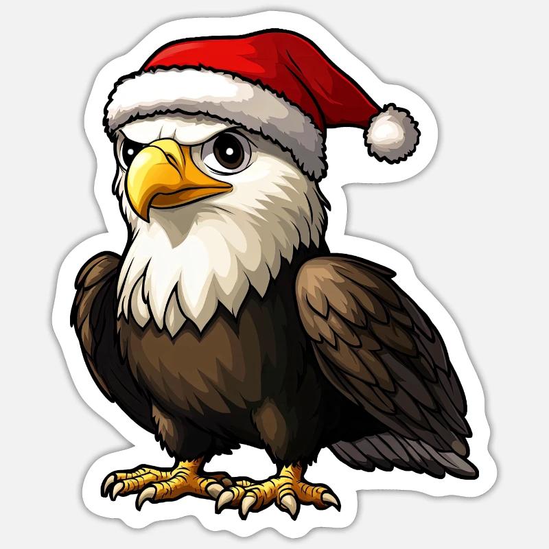 Noël de l’aigle - Sticker taille S (10 x 10 cm) - blanc mat