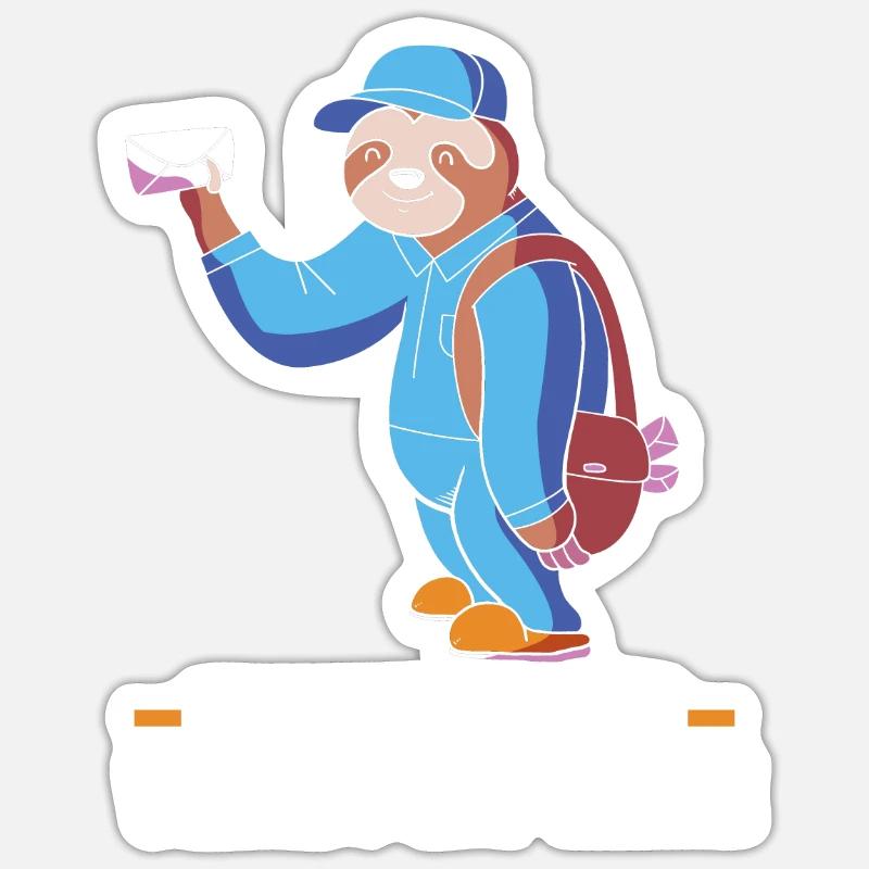 Postbote - Sticker Größe S (10 x 10 cm) - Mattweiß