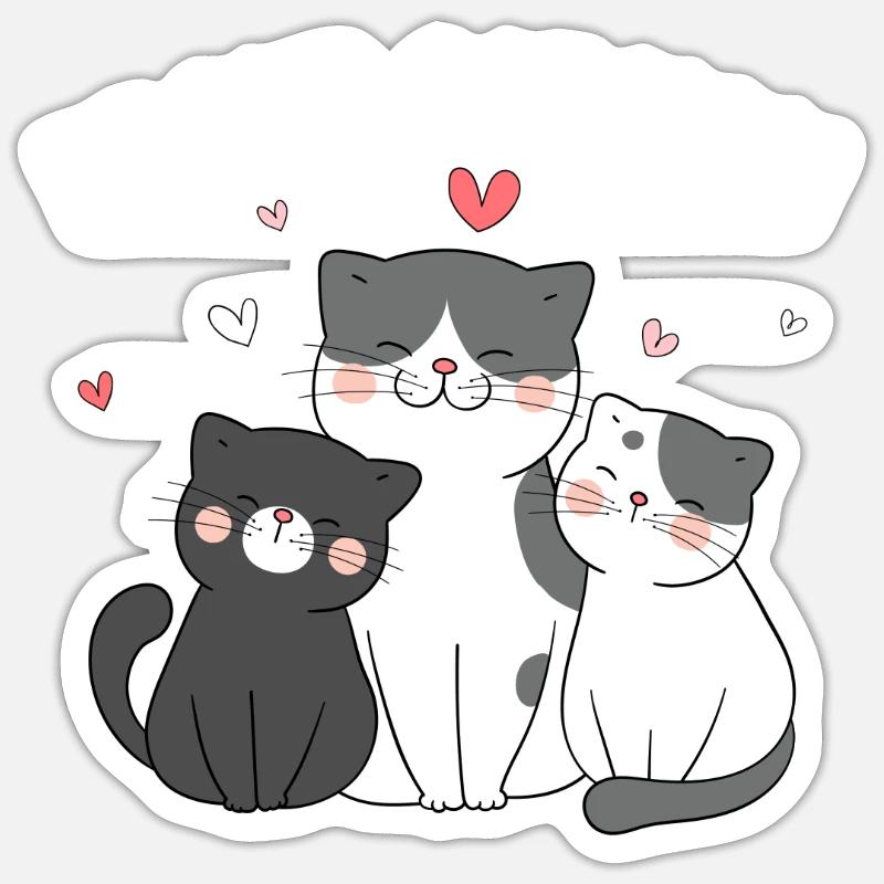 Fier chat maman chat drôle chaton - Sticker taille S (10 x 10 cm) - blanc mat