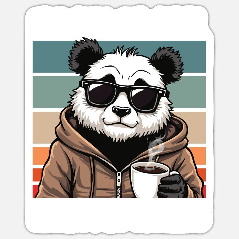 Ich Bin So Cool Hinter Mir Schneits Panda Sticker Größe S (10 x 10 cm)