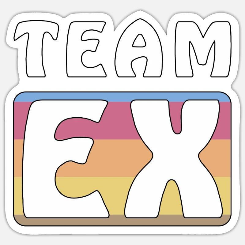 ÉQUIPE EX - Sticker taille S (10 x 10 cm) - blanc mat