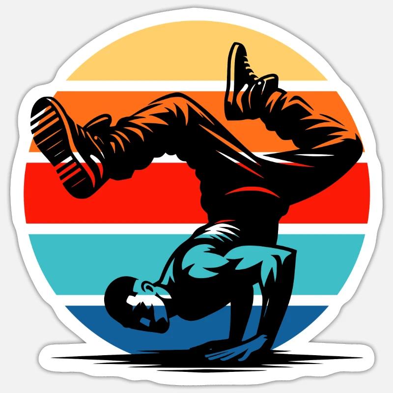Breakdance - Sticker taille S (10 x 10 cm) - blanc mat
