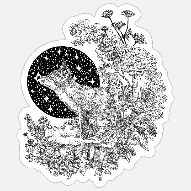 FUCHS & NACHTHIMMEL - Sticker Größe S (10 x 10 cm) - Mattweiß
