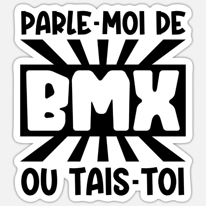 parle-moi de bmx - Sticker taille S (10 x 10 cm) - blanc mat