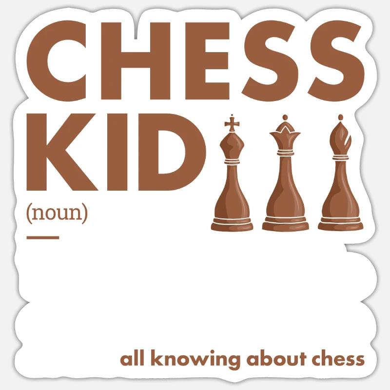 Chess Player Kid Definition Chess - Sticker Größe S (10 x 10 cm) - Mattweiß