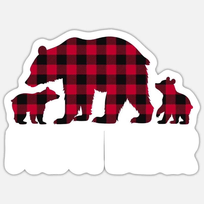 Papa Ours - Sticker taille S (10 x 10 cm) - blanc mat
