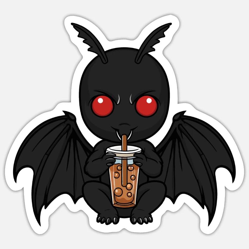 Mothman Bubble Tea Sticker Größe S (10 x 10 cm)