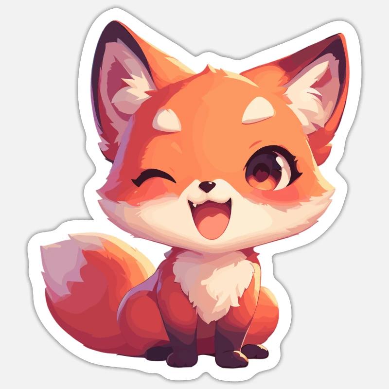 Füchse Fuchs - Sticker Größe S (10 x 10 cm) - Mattweiß