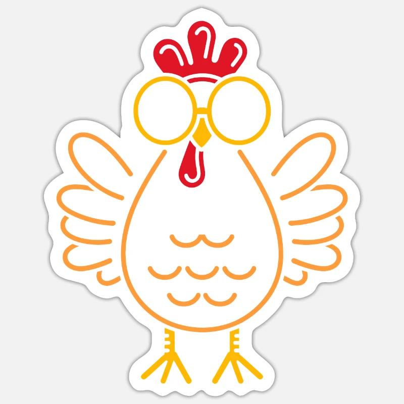 Chicken - Sticker size S (10 x 10 cm) - white matte