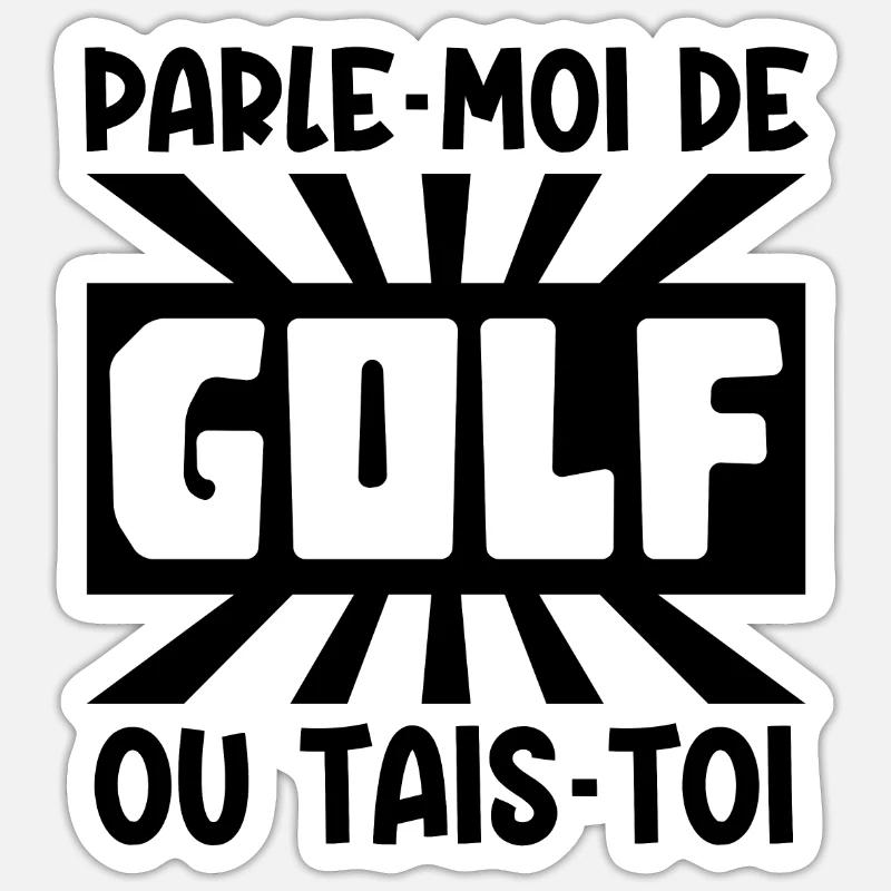 parle-moi de golf - Sticker taille S (10 x 10 cm) - blanc mat