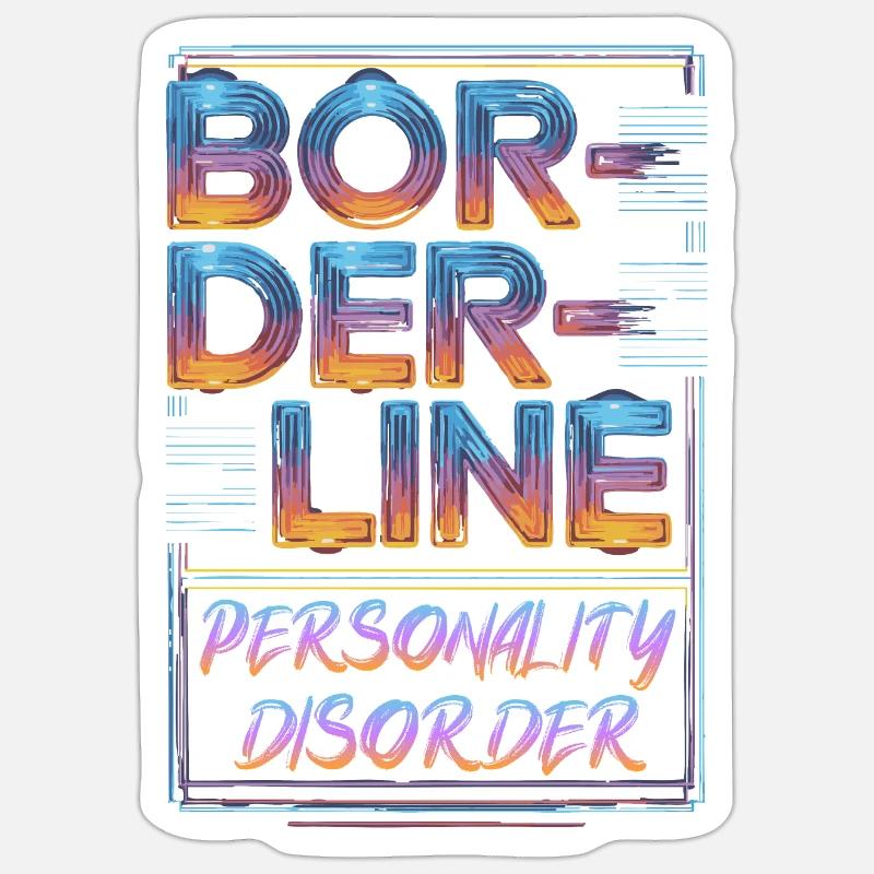 Borderline - Sticker Größe S (10 x 10 cm) - Mattweiß