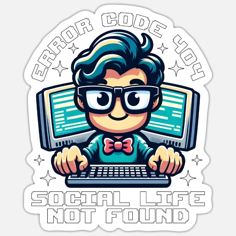 ERROR CODE 404 SOCIAL LIFE NOT FOUND Sticker size S (10 x 10 cm)