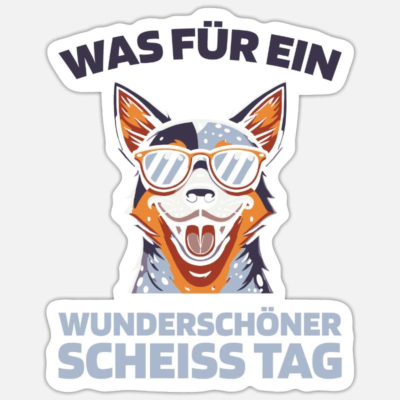 Bouvier australien chien - Sticker taille S (10 x 10 cm) - blanc mat