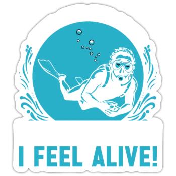 Dive into the blue – it’s where I feel alive! - Sticker size S (10 x 10 cm) - white matte - Front