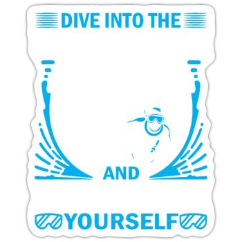 Tauchen Sie ein in das Unbekannte und entdecken Sie sich selbst. - Sticker Größe S (10 x 10 cm) - Mattweiß - Vorne