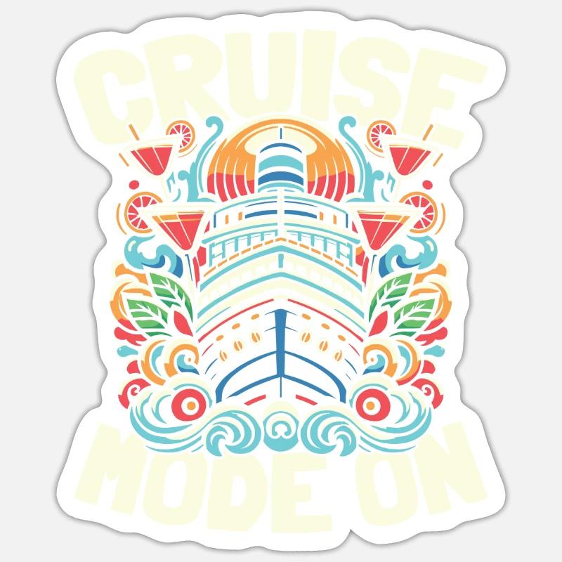 Croisière - Sticker taille S (10 x 10 cm) - blanc mat