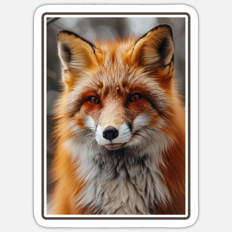 Renards Renard - Sticker taille S (10 x 10 cm) - blanc mat