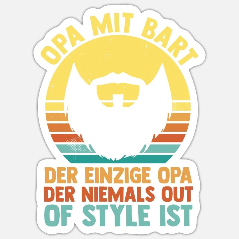 Opa Mit Bart Sticker Größe S (10 x 10 cm)