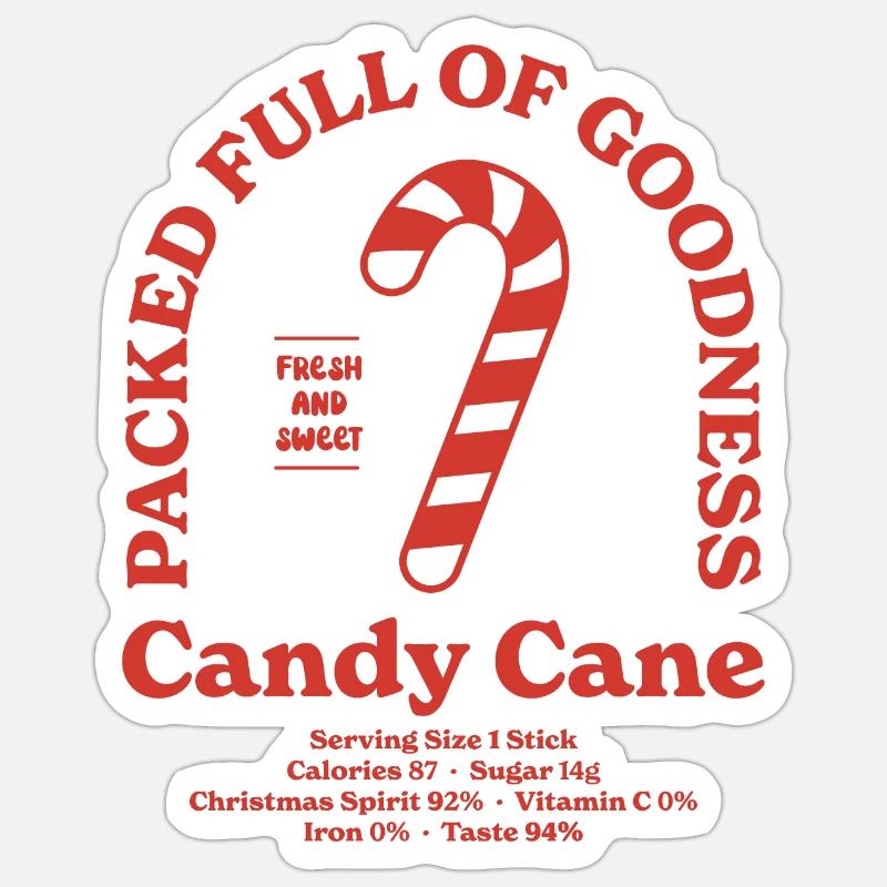 Candy cane Nutritional - Sticker size S (10 x 10 cm) - white matte