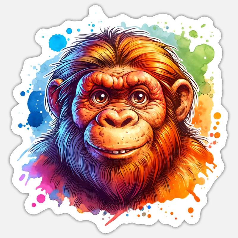 Neanderthal - Sticker size S (10 x 10 cm) - white matte