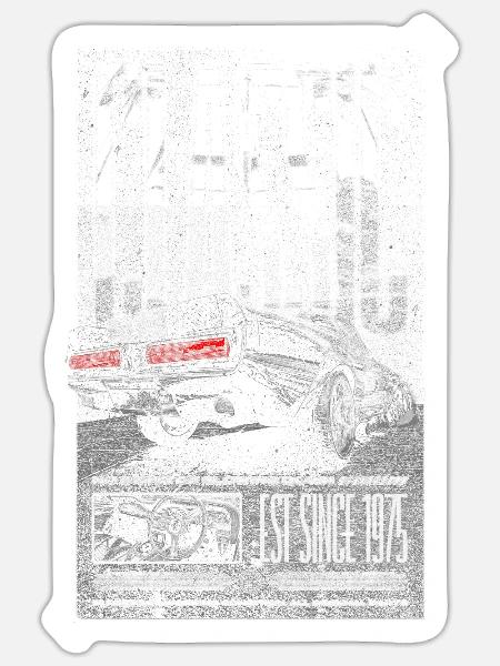 Ich bin nicht alt, ich bin ein Oldtimer, Oldtimer Jahrgang 1975 - Sticker Größe S (10 x 10 cm) - Mattweiß