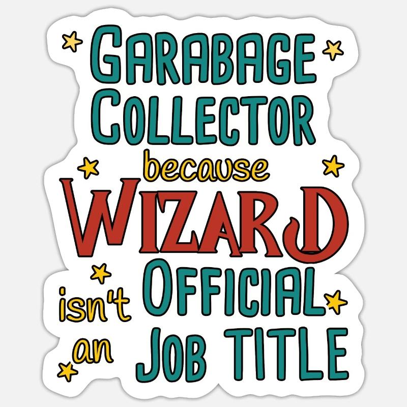 Garbage collector Wizard - Sticker Größe S (10 x 10 cm) - Mattweiß