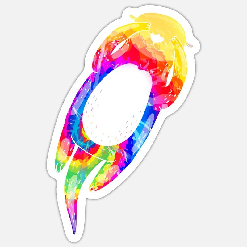 Otter Tie Dye - Sticker size S (10 x 10 cm) - white matte