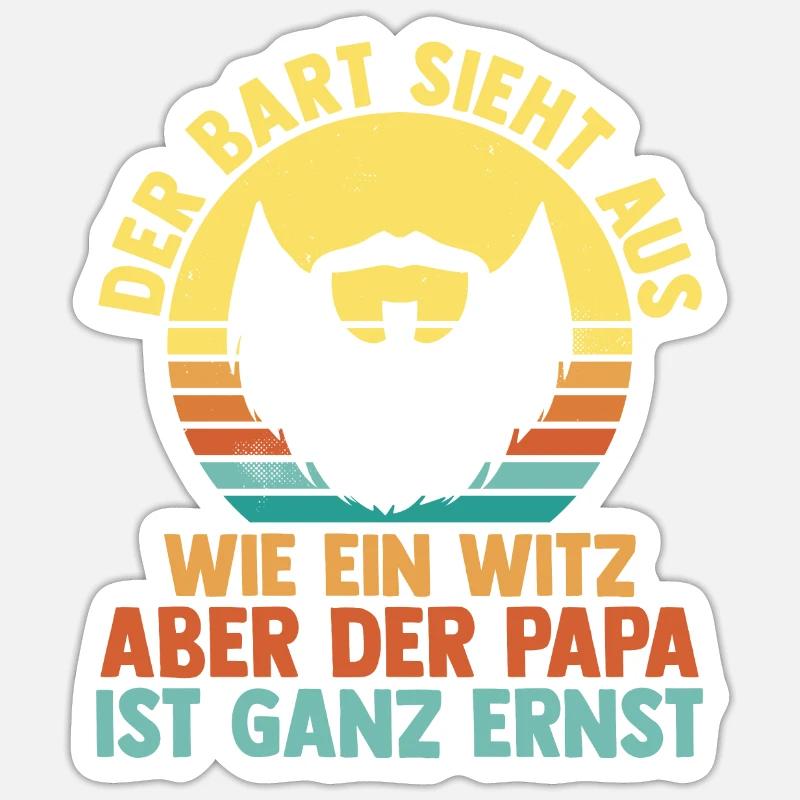 Papa Mit Bart Sticker Größe S (10 x 10 cm)