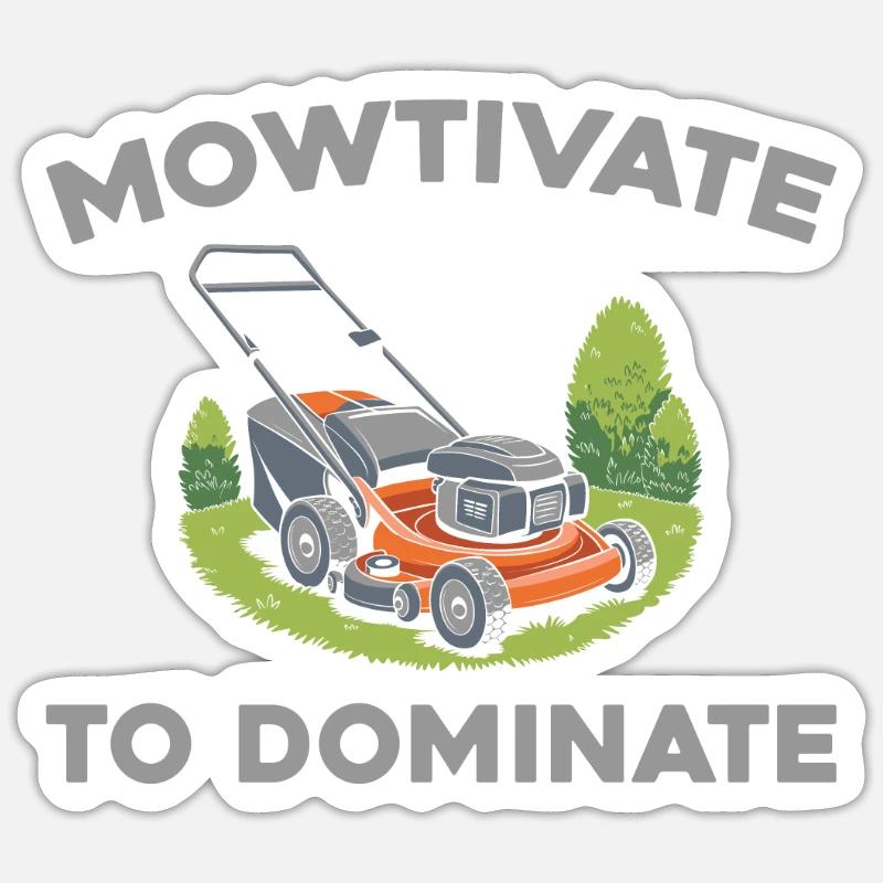 Tonte de tondeuse à gazon - Sticker taille S (10 x 10 cm) - blanc mat