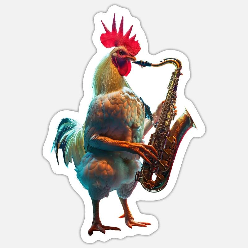 Hahn Saxophone - Sticker taille S (10 x 10 cm) - blanc mat