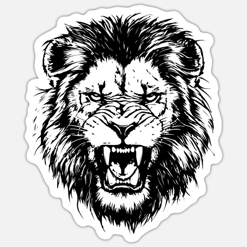 Löwe Design - Sticker Größe S (10 x 10 cm) - Mattweiß