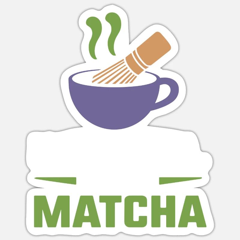 Le Matcha - Sticker taille S (10 x 10 cm) - blanc mat