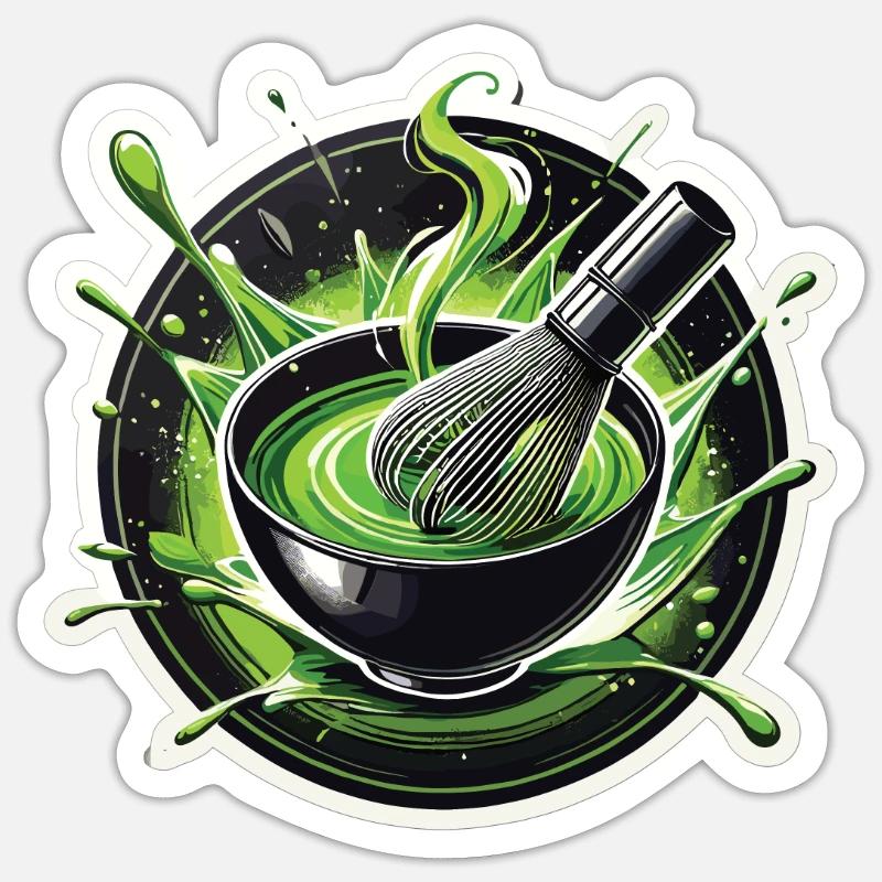 Matcha - Sticker size S (10 x 10 cm) - white matte