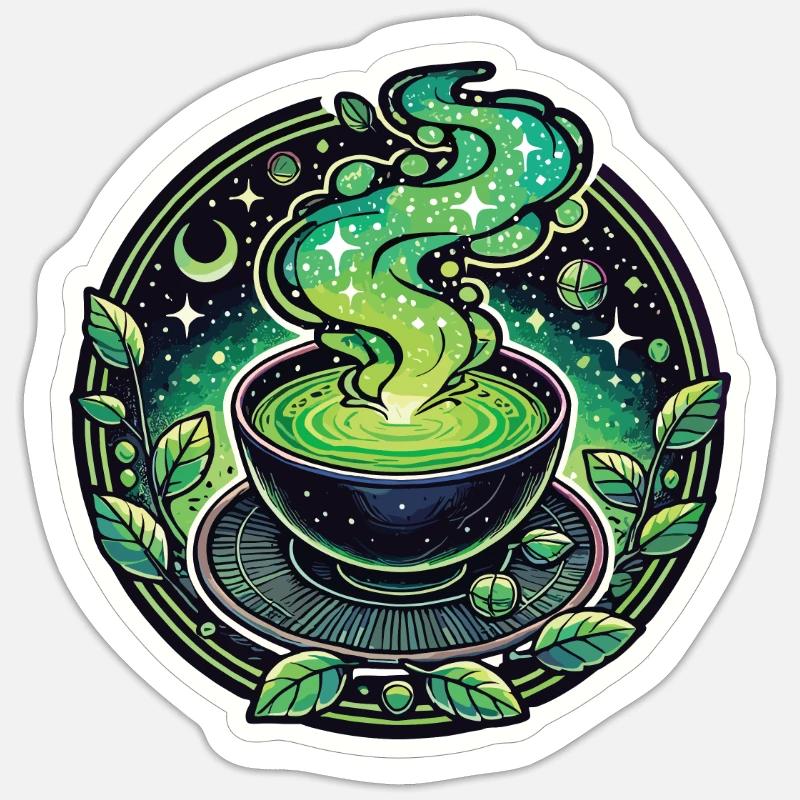 Le Matcha - Sticker taille S (10 x 10 cm) - blanc mat