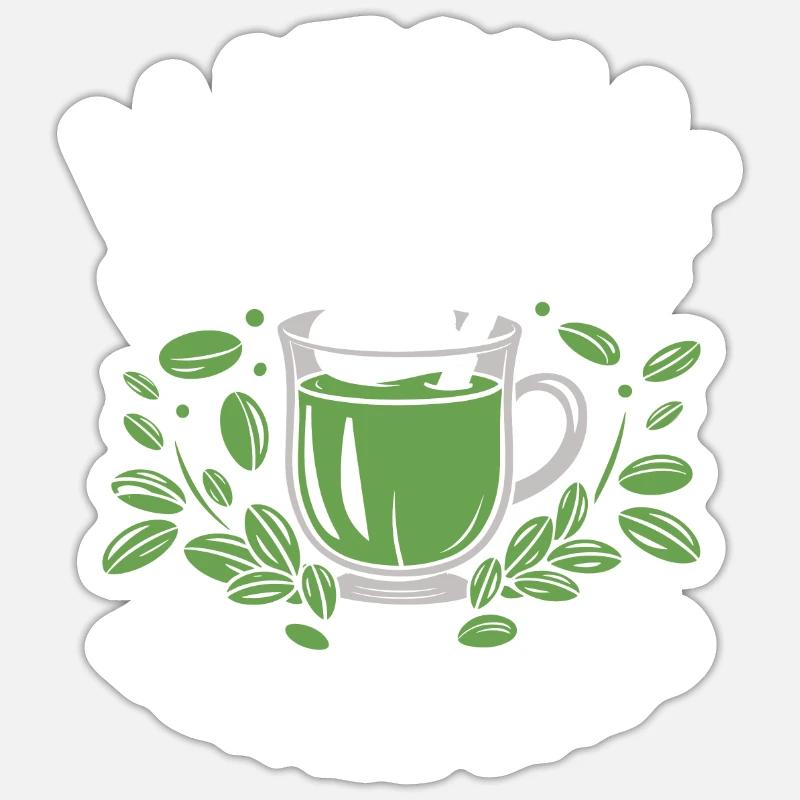 Le Matcha - Sticker taille S (10 x 10 cm) - blanc mat