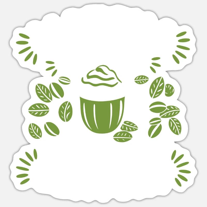 Le Matcha - Sticker taille S (10 x 10 cm) - blanc mat