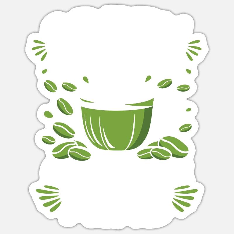Le Matcha - Sticker taille S (10 x 10 cm) - blanc mat