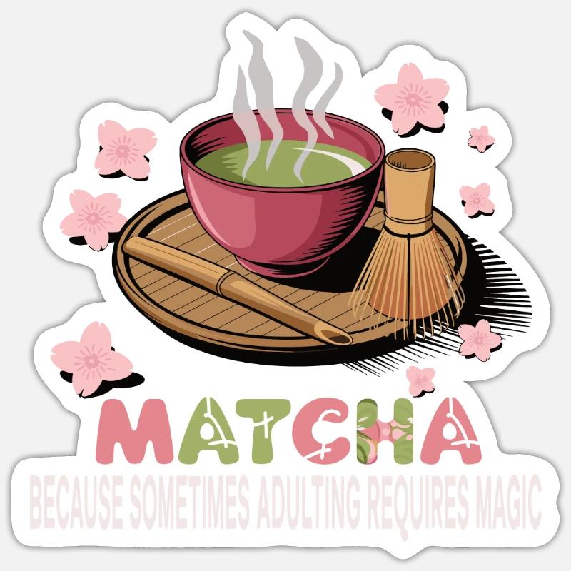 Le Matcha - Sticker taille S (10 x 10 cm) - blanc mat