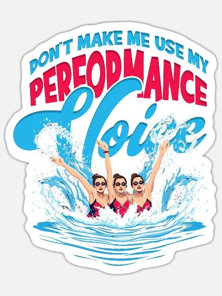 Synchronschwimmen Performance Voice - Sticker Größe S (10 x 10 cm) - Mattweiß