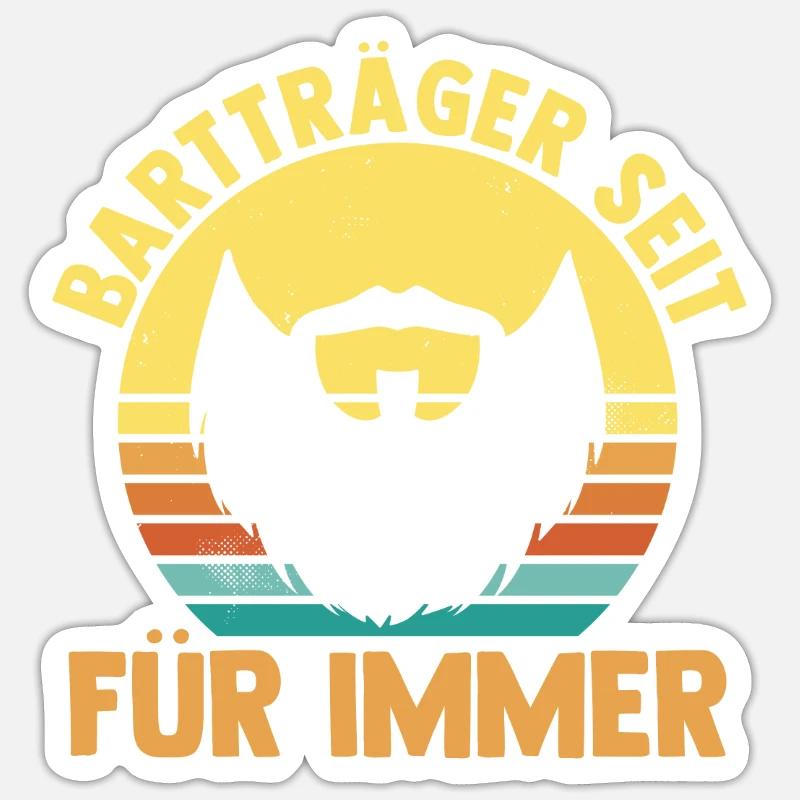 Bearded Bearded Beard - Sticker size S (10 x 10 cm) - white matte