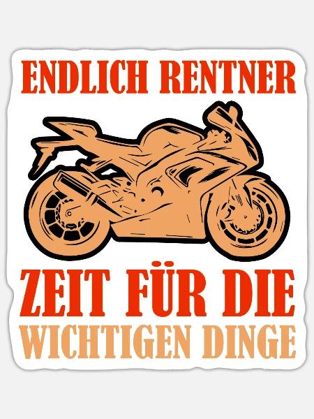ENDLICH RENTNER ZEIT FÜR DIE WICHTIGEN DINGE - Sticker Größe S (10 x 10 cm) - Mattweiß