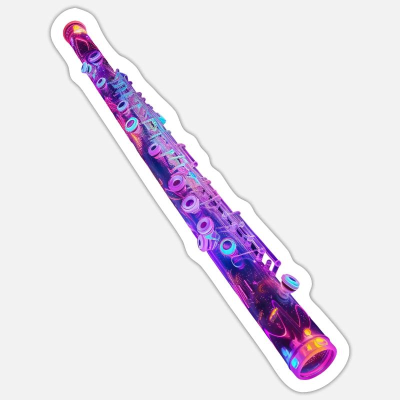 Transverse flute - Sticker size S (10 x 10 cm) - white matte