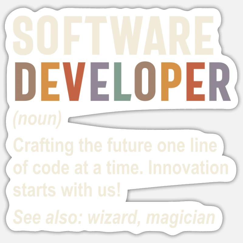 Software Developer - Crafting the Future with Code - Sticker size S (10 x 10 cm) - white matte