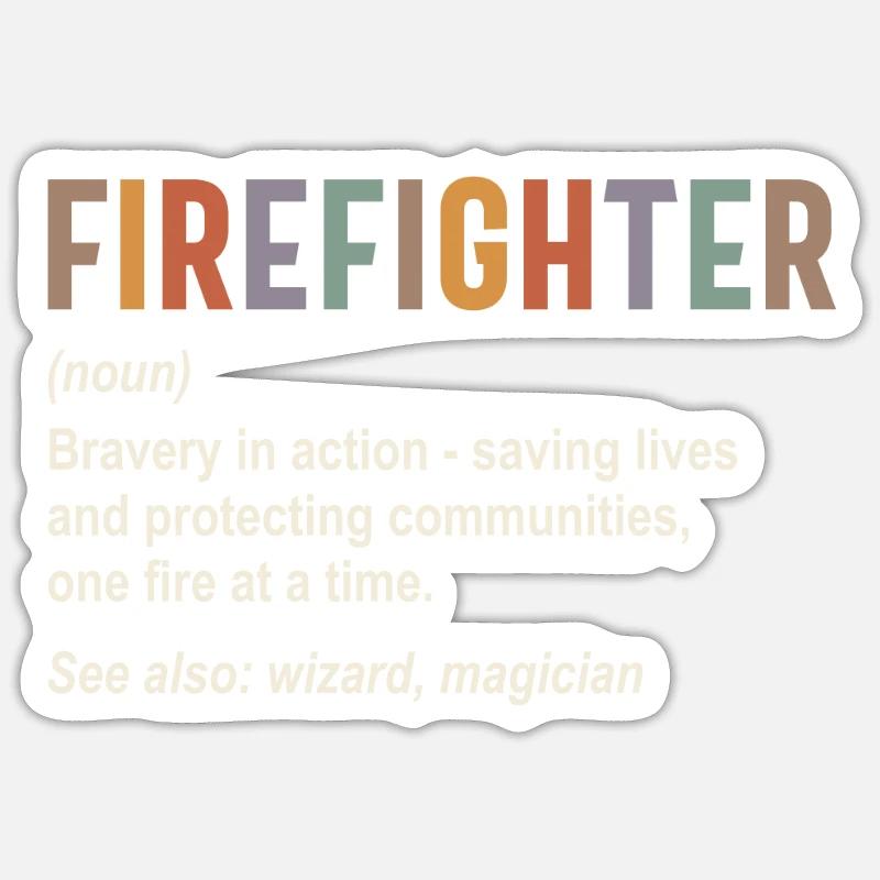 Firefighter - Sticker size S (10 x 10 cm) - white matte